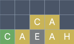 Example showing letter color feedback